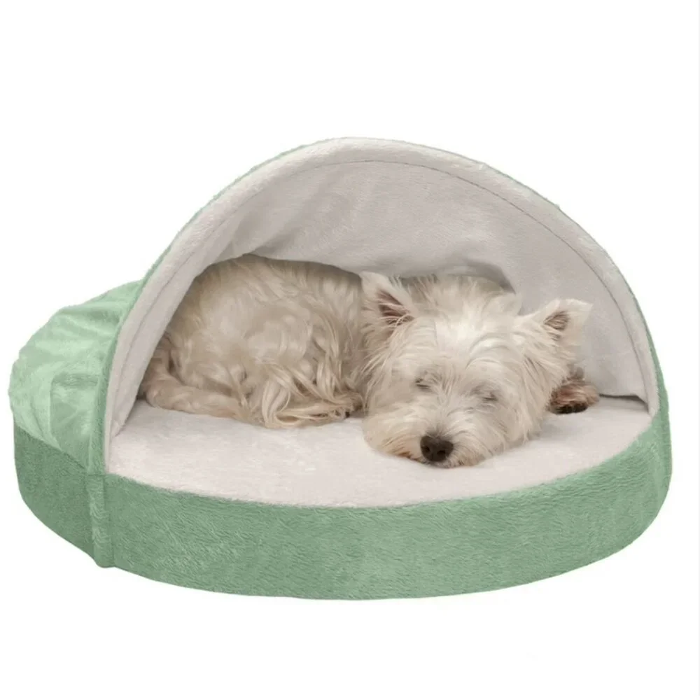 FurHaven Microvelvet Snuggery Cooling Memory Foam Pet Bed for Dogs & Cats 25